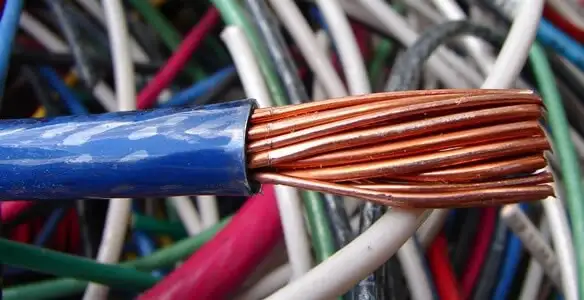 electrical wiring services showing exposed copper conductors and cable preparation in Bakersfield, CA