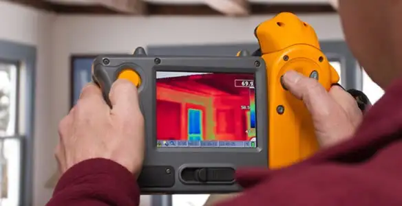 home energy audit service capturing thermal readings to analyze insulation and electrical efficiency in Bakersfield, CA