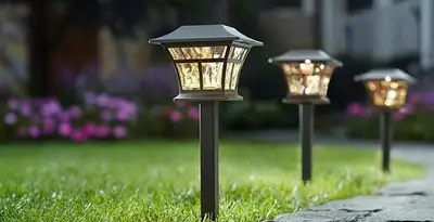 landscape lighting installation services with professionally installed pathway lights in Bakersfield, CA