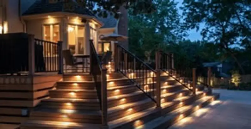 Residential electrician installing outdoor lighting for home safety in Bakersfield, CA