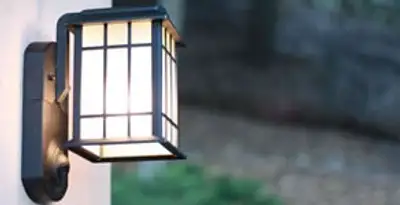 security light installation services with professionally mounted exterior wall light in Bakersfield, CA